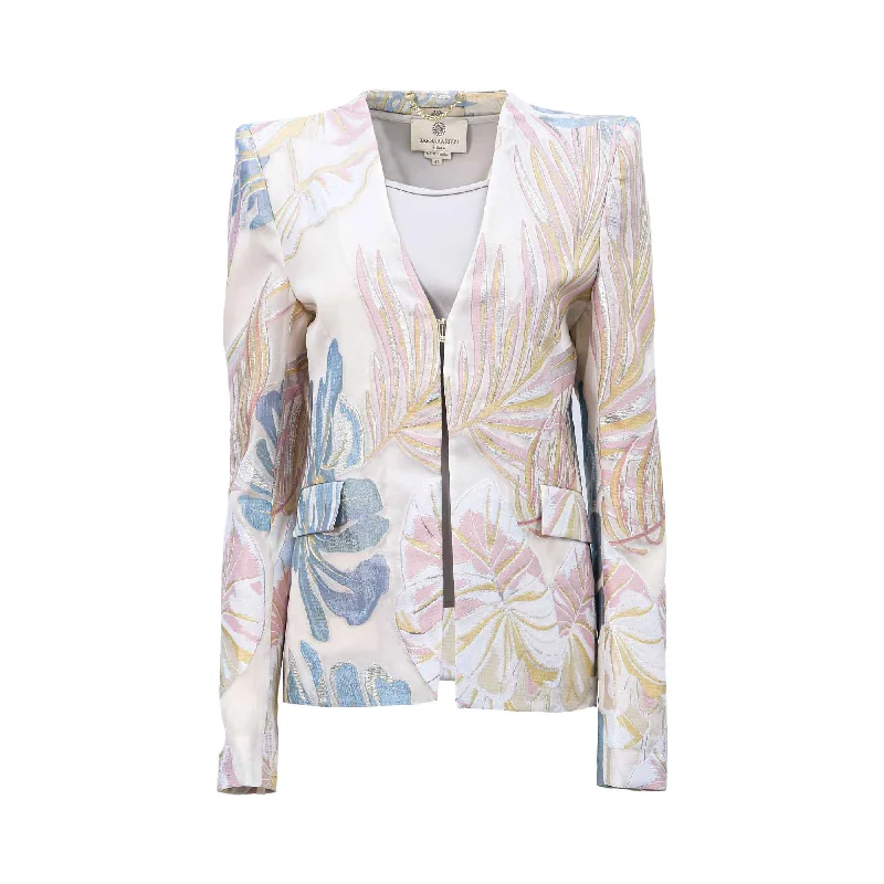 Barbara Rizzi Atelier Women's Silver Silk Brocade Jacket & Undershirt