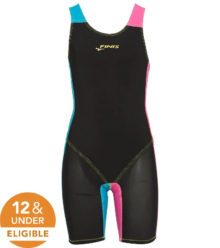 FINIS Girls' Fuse Jr. Open Back Kneeskin Tech Suit Swimsuit