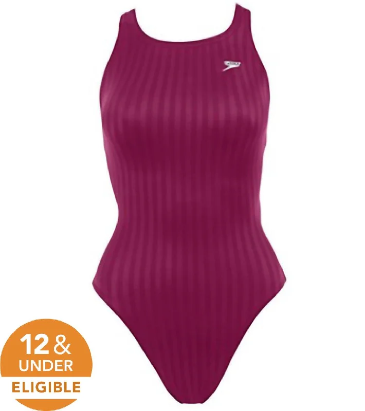 Speedo Women's Aquablade Recordbreaker Tech Suit Swimsuit  Deep Maroon